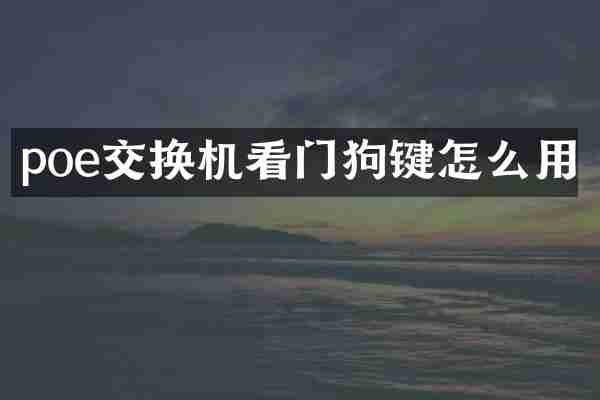 poe交换机看门狗键怎么用