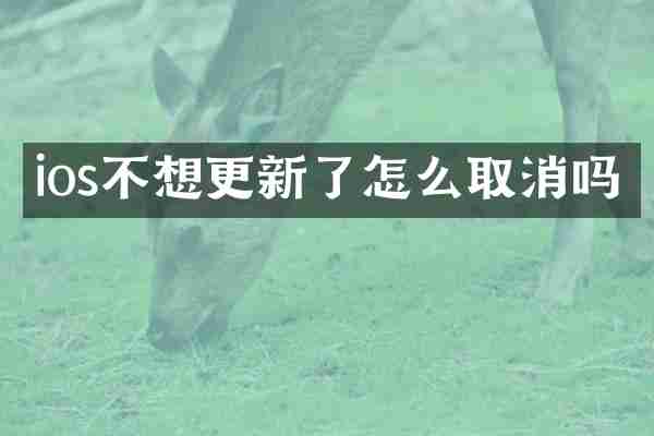 ios不想更新了怎么取消吗