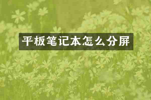 平板笔记本怎么分屏