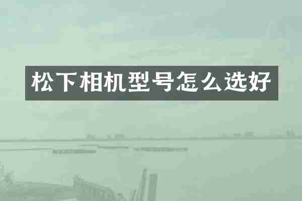相机型号怎么选好