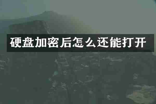硬盘加密后怎么还能打开