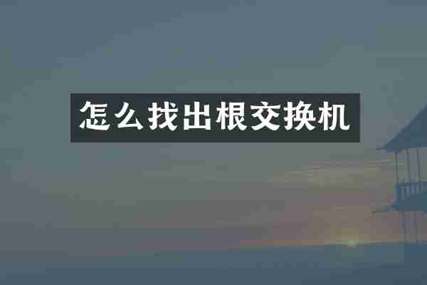 怎么找出根交换机