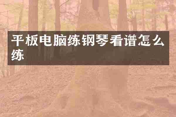 平板电脑练钢琴看谱怎么练