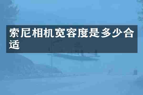 相机宽容度是多少合适