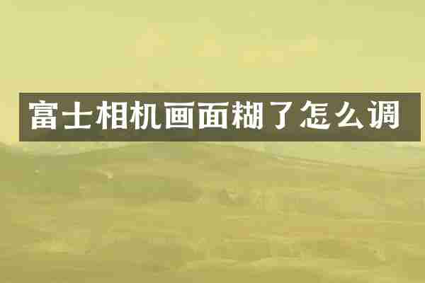 富士相机画面糊了怎么调