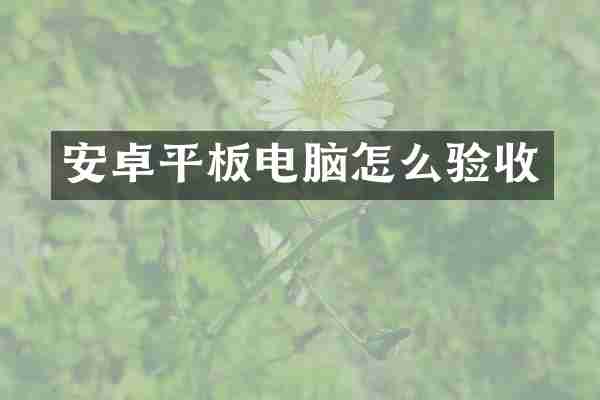 安卓平板电脑怎么验收