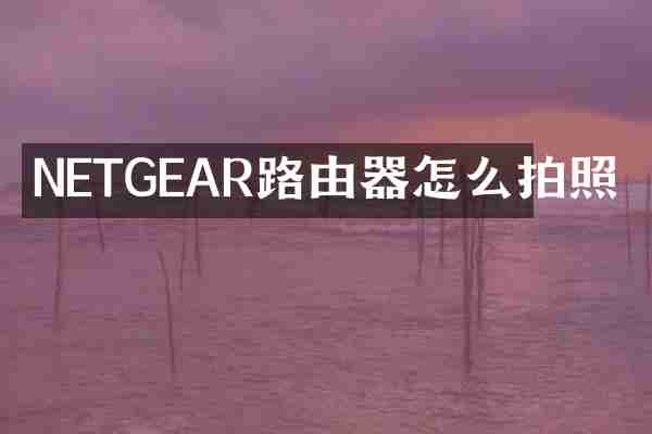 NETGEAR路由器怎么拍照