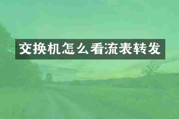 交换机怎么看流表转发