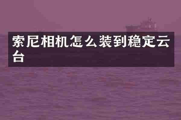 相机怎么装到稳定云台