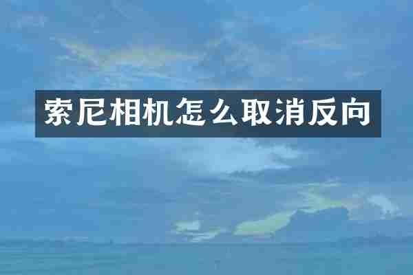 相机怎么取消反向