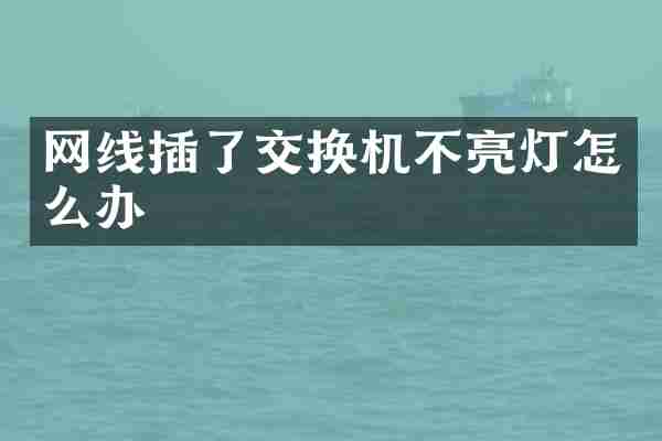 网线插了交换机不亮灯怎么办