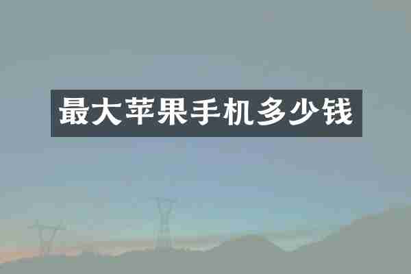 最大苹果手机多少钱