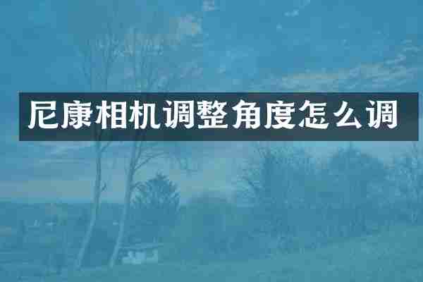 尼康相机调整角度怎么调