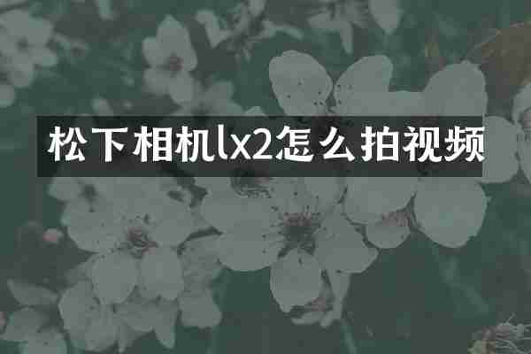 相机lx2怎么拍视频