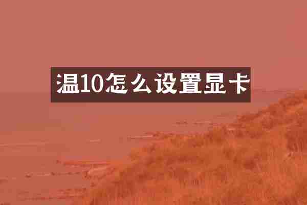 温10怎么设置显卡