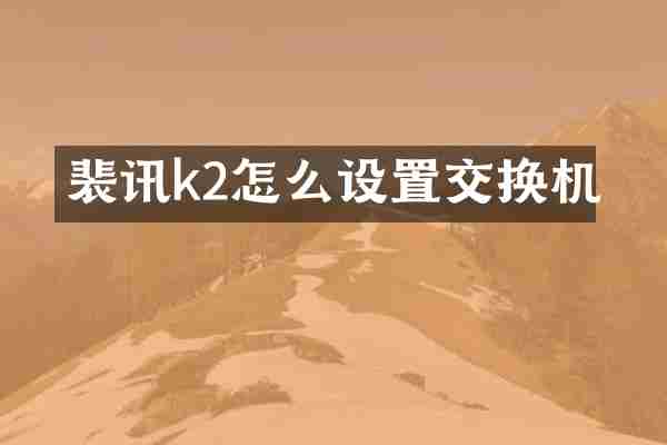 裴讯k2怎么设置交换机