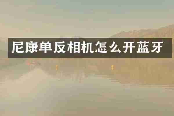 尼康单反相机怎么开蓝牙