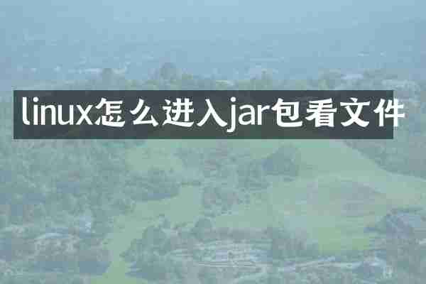 linux怎么进入jar包看文件