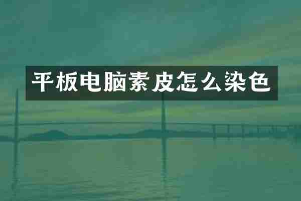 平板电脑素皮怎么染色