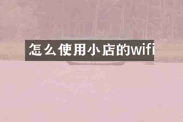 怎么使用小店的wifi