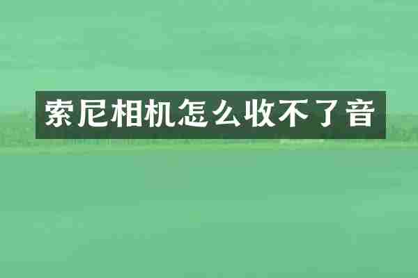 相机怎么收不了音