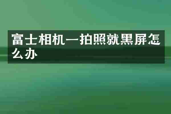 富士相机一拍照就黑屏怎么办