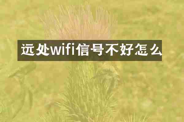 远处wifi信号不好怎么