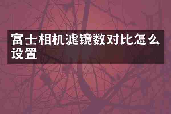 富士相机滤镜数对比怎么设置
