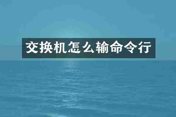交换机怎么输命令行