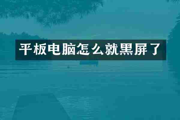 平板电脑怎么就黑屏了