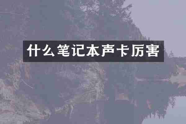 什么笔记本声卡厉害