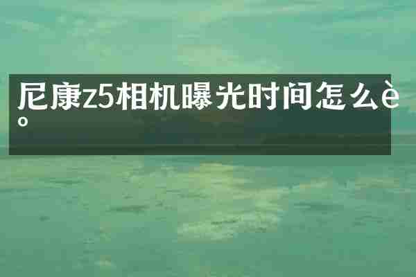 尼康z5相机曝光时间怎么调