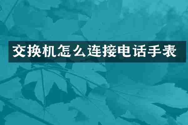 交换机怎么连接电话手表