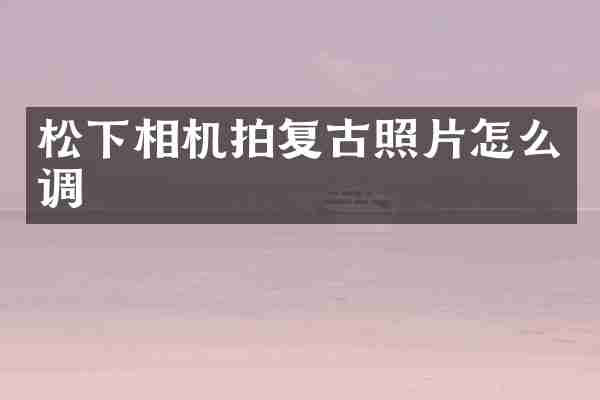 相机拍复古照片怎么调