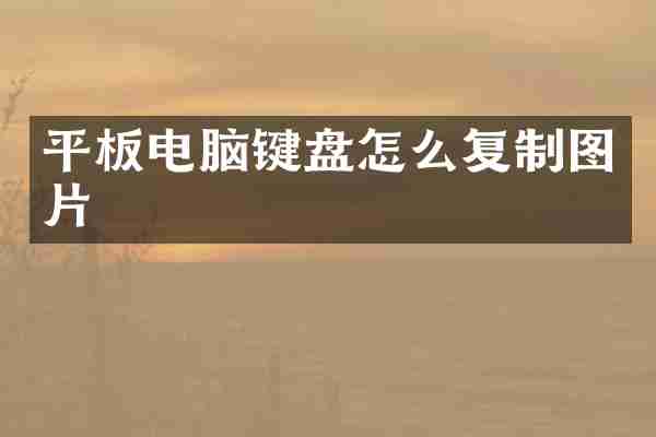 平板电脑键盘怎么复制图片