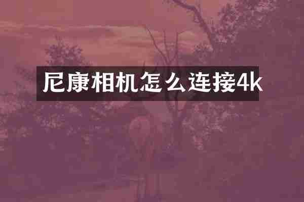 尼康相机怎么连接4k