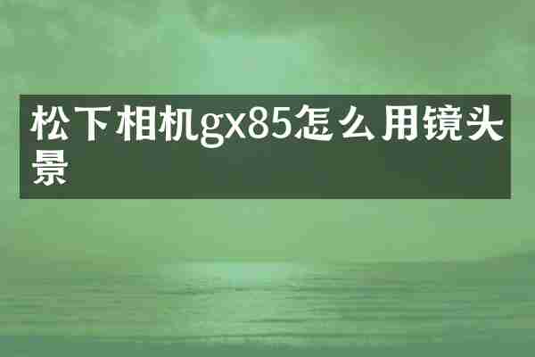 相机gx85怎么用镜头取景