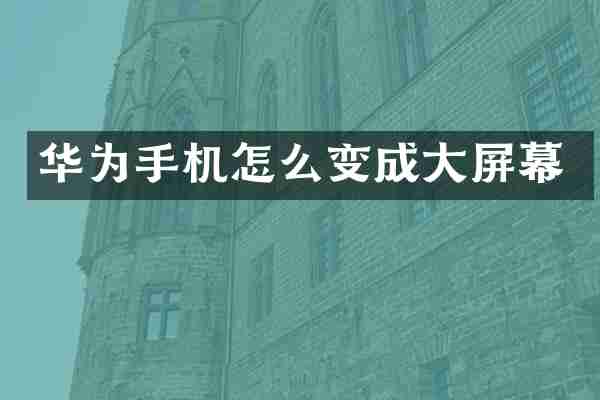 华为手机怎么变成大屏幕