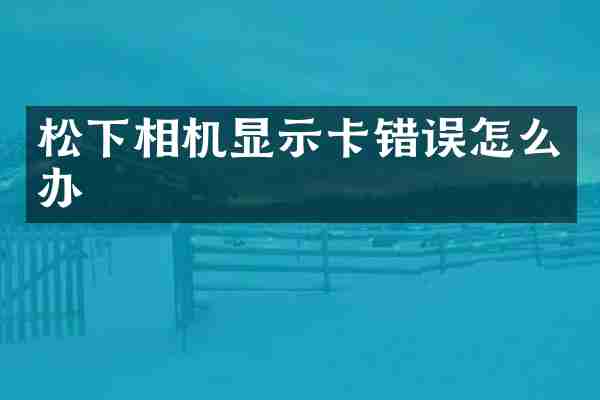 相机显示卡错误怎么办
