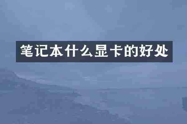 笔记本什么显卡的好处