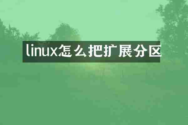 linux怎么把扩展分区