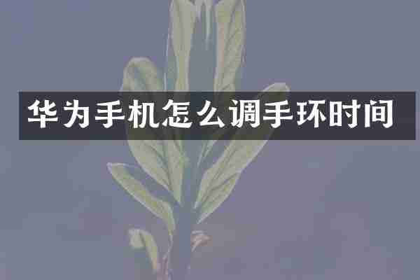 华为手机怎么调手环时间