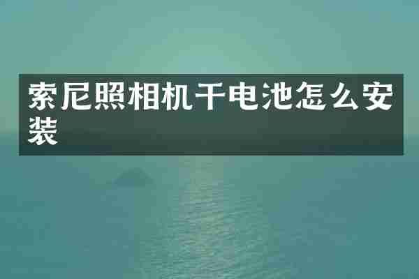 照相机干电池怎么安装