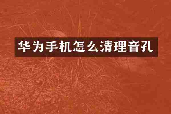 华为手机怎么清理音孔