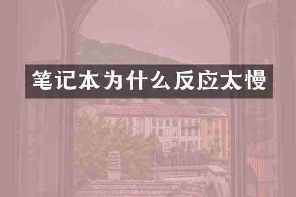 笔记本为什么反应太慢