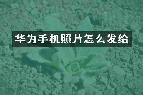 华为手机照片怎么发给