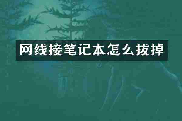 网线接笔记本怎么拔掉