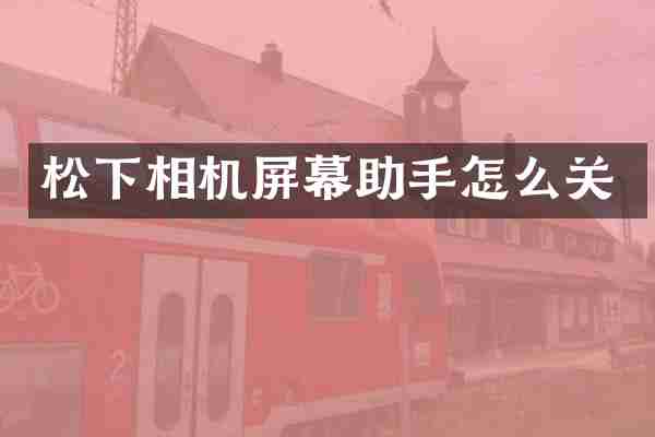 相机屏幕助手怎么关