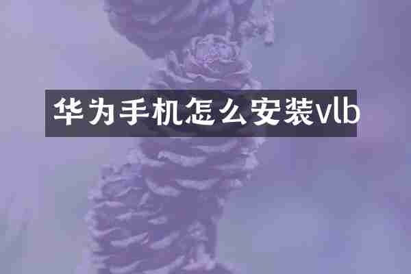 华为手机怎么安装vlb