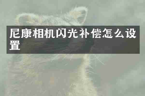 尼康相机闪光补偿怎么设置
